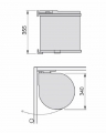 IT1007145602 Odpadkový koš kulatý 1x15L šedý plast, nerez