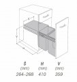 IT1007168602 Výsuv.odpad.2koš s úchyty dvířek 2x11l-K30 šedý pl.