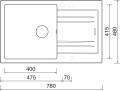 Dřez LINEA 780 3,5 Granblack 30