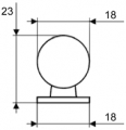 Knop Tomic chrom lesklý + šroubek