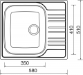 Dřez Star 580 V 0,6mm matný