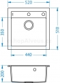 Dřez Formic 20 twiligt  barva 05 - 520x510mm