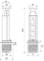 IT3204009120 Zásuvka SLIM 3x 230V AC 16A stříbrná