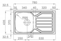 Dřez OKIO 780 3,5 leštěný