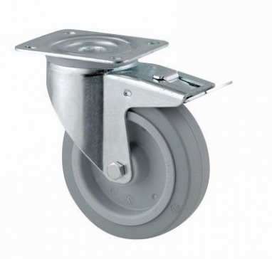 Kolečko  otočné 3477 brzd. guma pr.100mm 154142