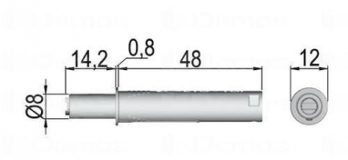 K-PUSH krátký s magnetem k zavrtání