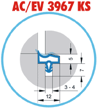 Těsnící profil 3967 AC - obložková těsnění pro falc 12mm