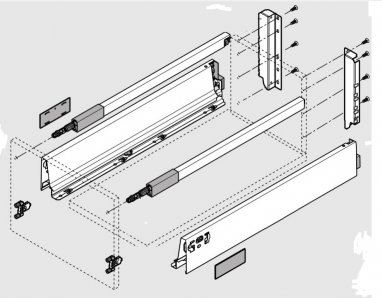 BL Sada Tandembox Antaro D+reling délka 450mm, 30 kg bílá