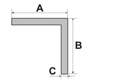 Rohový profil rovnoramenný, délka 2000 mm, stříbrný elox hliník