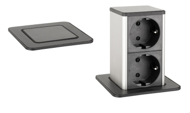 Zásuvka Strong PowerUp , 2x230V, černá