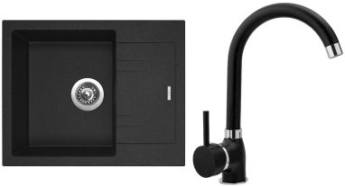 Dřez Linea 600 N + Baterie POLO - 30 Granblack