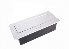 STRONG Elektrická zásuvka 3x230V, francouzský typ, 265x130x68 mm imitace nerez