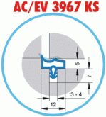 Těsnící profil 3967 AC - obložková těsnění pro falc 12mm