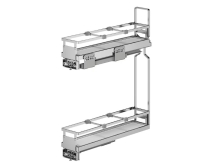Plnovýsuvný dvojkoš WIRELI Elegance boční s tlumeným dovřením, bílá, chrom