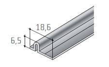 Profil S50 dolní stříbrný elox
